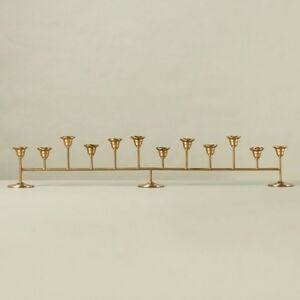 12ct Oversized Metal Taper Candelabra Antique Brass - Hearth & Hand™ Magnolia‎